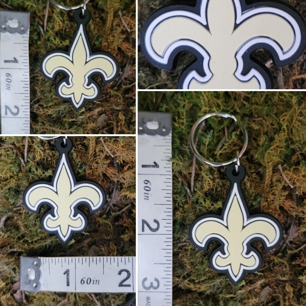 New Orleans Saints 3" Keychain, NFL Rubber Saints Logo - Picture 5 of 5